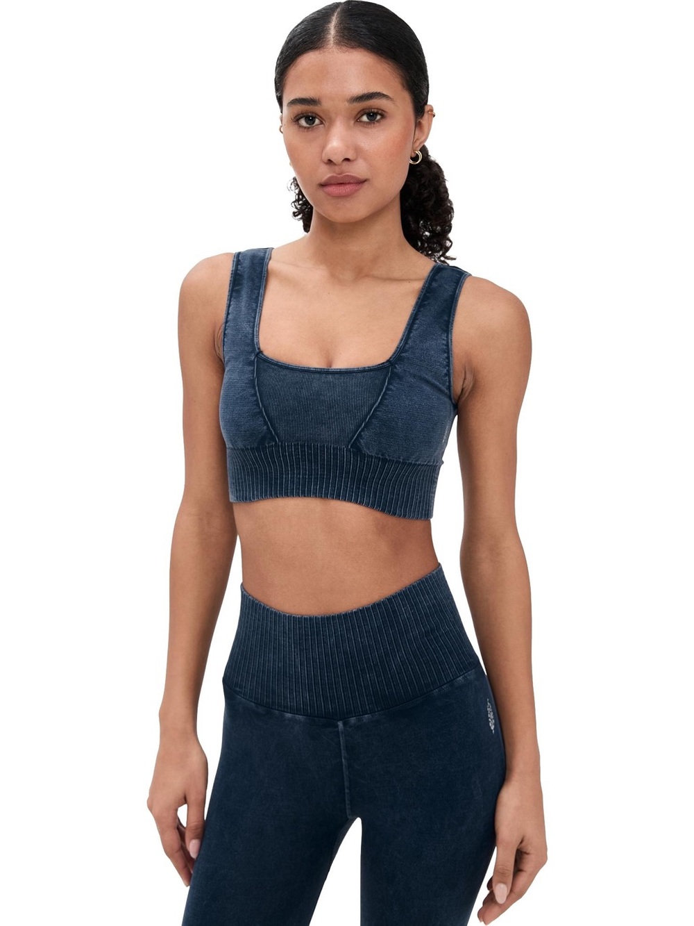 FP Movement Free People Good Karma Square Neck Crop Bra Blue M/L